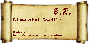 Blumenthal Román névjegykártya